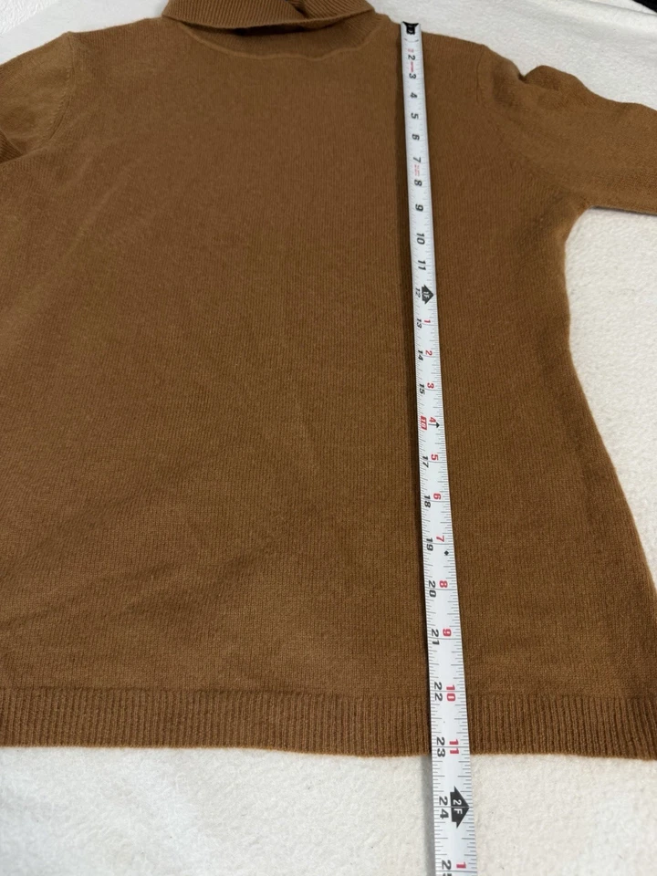 GARNET HILL 100% CASHMERE TURTLENECK Sweater Size S Brown - Image 2 of 4