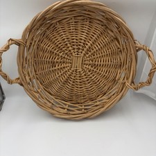 Wicker Basket/Wall Hanging With Handles Rustic Farmhouse Tray 18 In Round