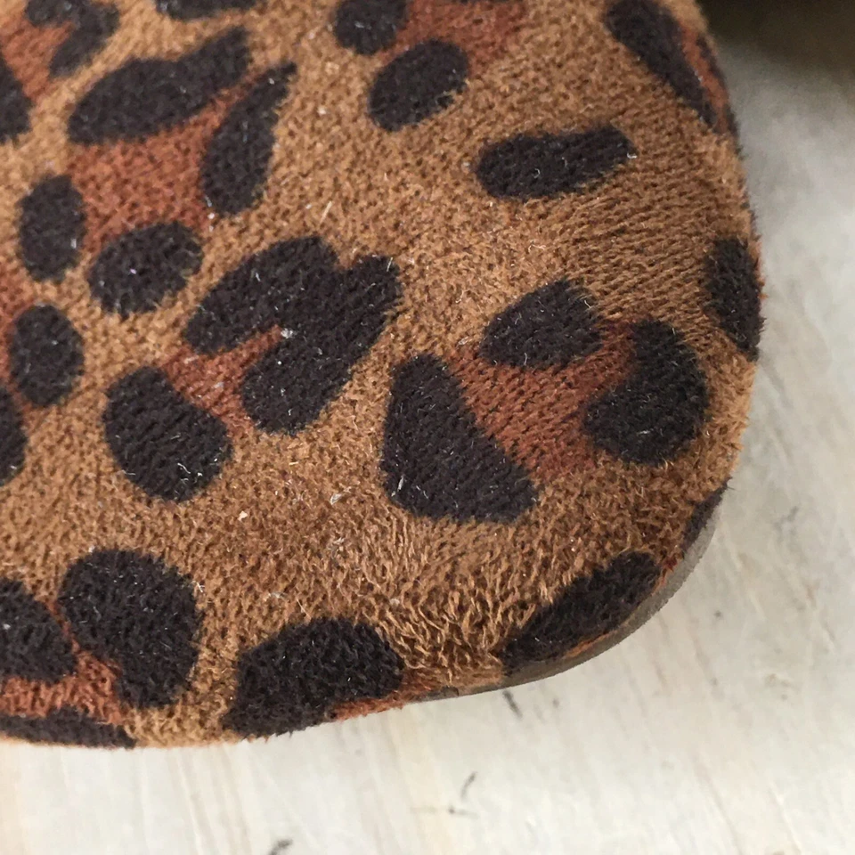 Zapatos restringidos para mujer 8 D'Orsay planos leopardo marrón imitación cuero sin cordones Foto 4 de 4