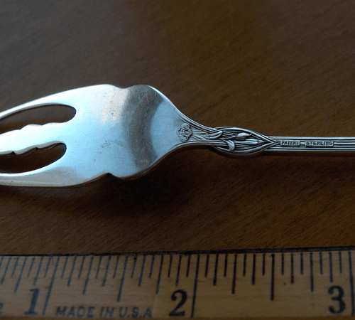 Alvin Fleur-de-Lis Sterling Silber Gurkengabel~Antik~1907~Jugendstil floral - Bild 6 von 6