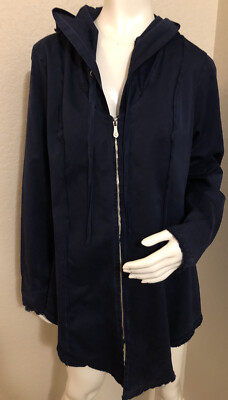 NWT   XCVI   Purposeful Long Sleeve Full Zip Jacket-Size XL- Navy Blue