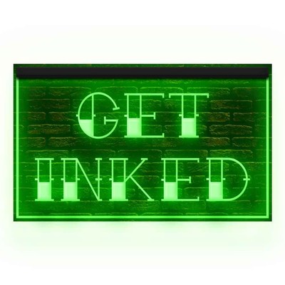 Get Inked Tattoo Studio Shop Man Cave illuminated Night Light Neon Sign