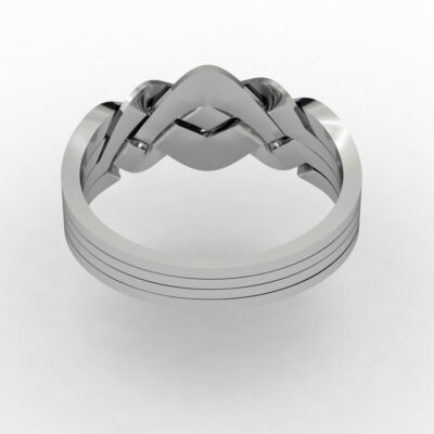 Criss cross puzzle ring 925 silver handmade 4 band Classical