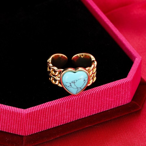 Love Heart Shape 18K Gold Plated Finger Ring Colourful Enamel Coated Zircon Ring - Picture 47 of 78