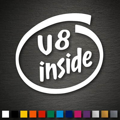 13055 V8 inside Aufkleber 83x90mm Fun OEM JDM DUB Tuning Auto Sticker Shocker