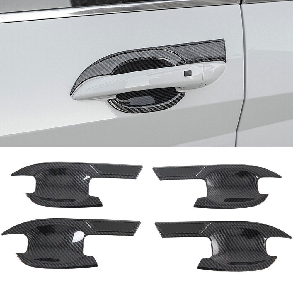 For Hyundai Elantra 2021-23 Carbon Fiber Side Out Door Handle Bowl Cover Trim 4P