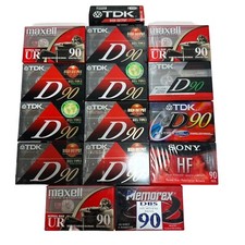 Cassette Audio Tape Lot TDK Memorex Maxell 14 Blank Tapes NOS New Sealed