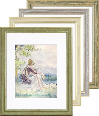 Axeman 11x14 Picture Frame with mat for 8x10 Set of 4, Ornate Vintage 11''x14''P