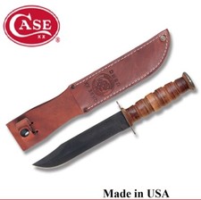 Case US Marine fighting knife USMC Combat Bowie with Leather sheath