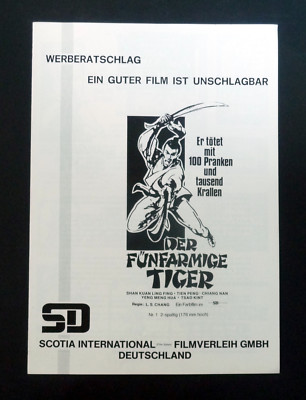 FÜNFARMIGE TIGER * WERBERATSCHLAG Campaign Book EASTERN Kung Fu KING OF SWORDS