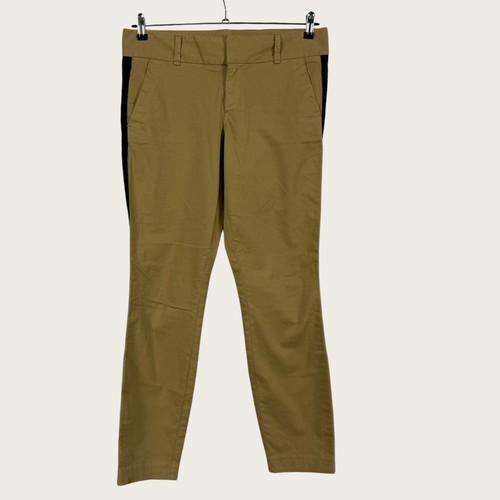 J.Crew Andie Women's Size 8 Tall Khaki Beige Black Tuxedo Stripe Chino Pants