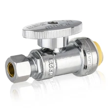 EFIELD 1/2" Push-fit X3/8" OD Compression Straight Stop Valve 1/4 Turn Lead Free