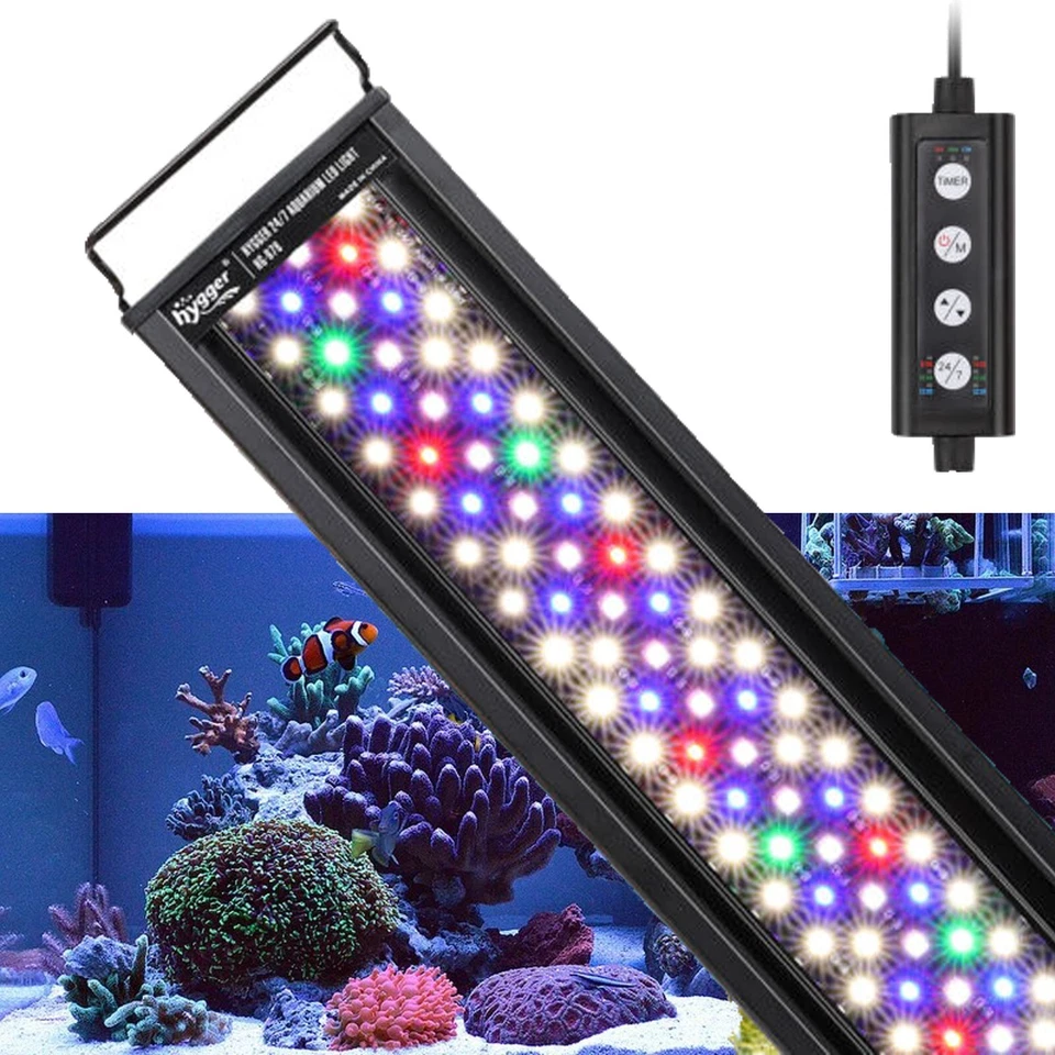 Hygger Luz Acuario RGB 24/7 Temporizador Espectro Completo Marino 12 18 24 30 36 48" Foto 2 de 4