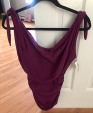 NWT!! ladies bathing suit Size 8 NWT Plum Color Shapewear Inside -Blousy Look!