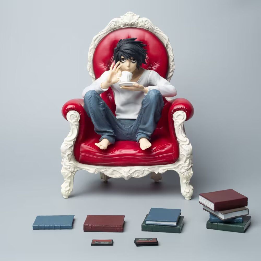 Anime Death Note L·lawliet Drink Coffee Statue Figure Pvc