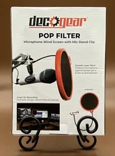 Deco Gear Universal Pop Filter Microphone Wind Screen w/ Mic Stand Clip