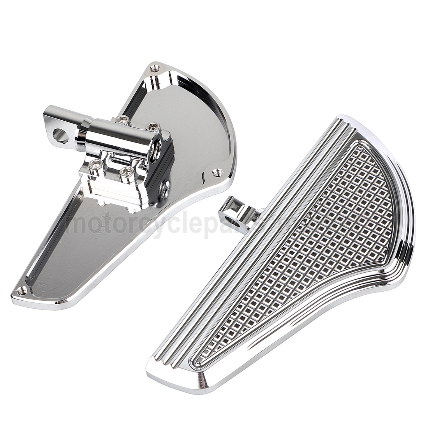 Chrome Rear Passenger Defiance Floorboards For Harley Road Street Glide