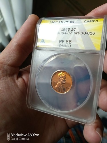 1963 DDO Proof Cameo 66 Lincoln Cent hübsche Penny Münze ANACS ULTRA SELTENE SORTE! - Bild 3 von 5
