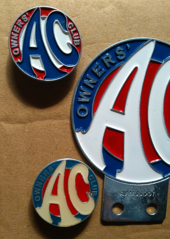 AC OWNERS CLUB CAR BADGE & PIN 5X EMBLEM LOGO PLAKETTE eBay