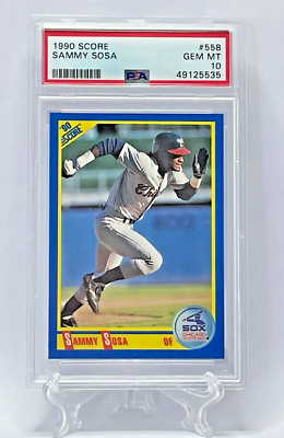 1990 Score Sammy Sosa Rookie RC Birthday Error Card #558 PSA 10