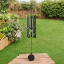 36"Long Cat on the Moon Glow In Dark Wind Chime Ornament Home Decor Unique Gift