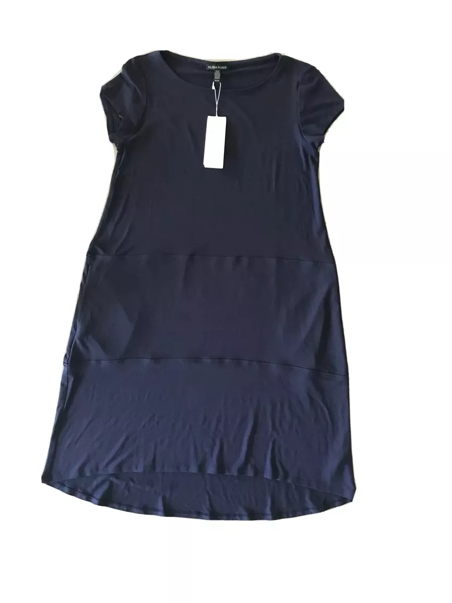 Eileen fisher bateau top neck cap sleeve dress