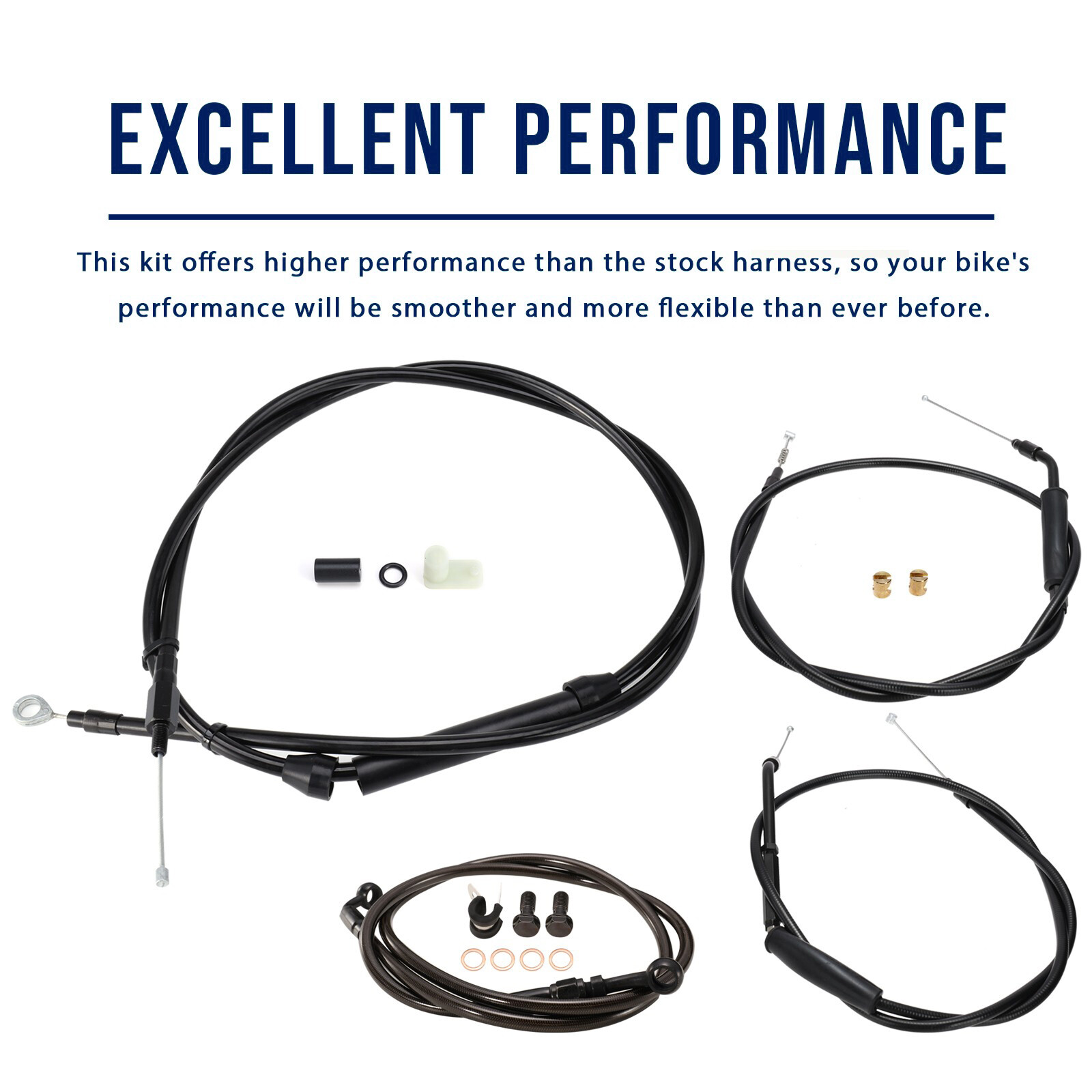 Handlebar Extended Cable Kit Brake Line Clutch Cable Throttle Cables