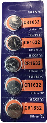 CR1632 SONY MURATA 5PK 3V LITHIUM (GREAT EXP 2033) DL1632 ECR1632 FREE SHIP&TRAK