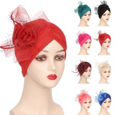 Muslim Women Flower Hijab Turban Hat Hair Loss Bonnet Chemo Cap Wrap Headscarf