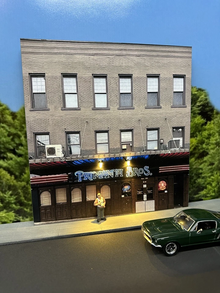 O Scale PRIMANTI BROTHERS - Building Flat/ front w/LED -scratch built Lionel MTH - Image 2 of 4