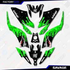 Green Savage Camo Racing Graphics kit fits Yamaha Raptor 125 250 11-23 decals