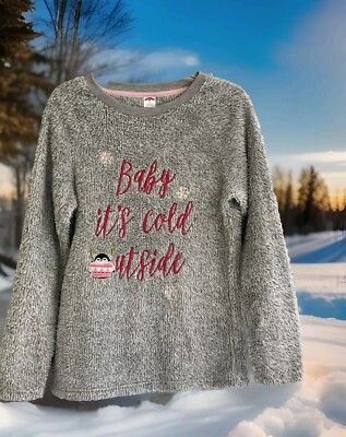 WOMAN S HOLIDAY SHIRT- BABY IT S COLD OUTSIDE  SIZE M