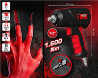 "Ks Tools 1/2\" THE Devil Hochleistungs-Druckluft-Schlagschrauber, 1600Nm"