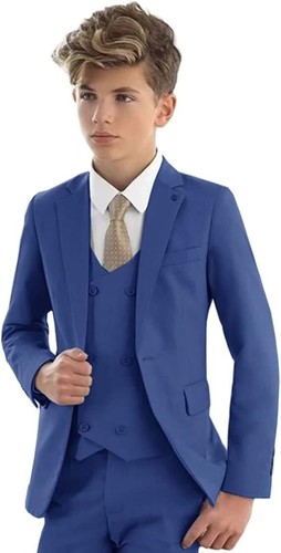 Suit for Boys Wedding Tuxedo Slim Fit 3Pcs Kids Formal Tuxedo Suit Child Blazer - Picture 36 of 39