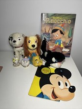 Walt Disney Resellers Lot Plush Figures Vintage Mickey Shamu Pinocchio Book VTG  
