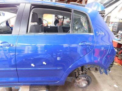 Tür links hinten + Fensterheber LC5J Laserblue VW GOLF PLUS (5M1, 521) Bj.2005