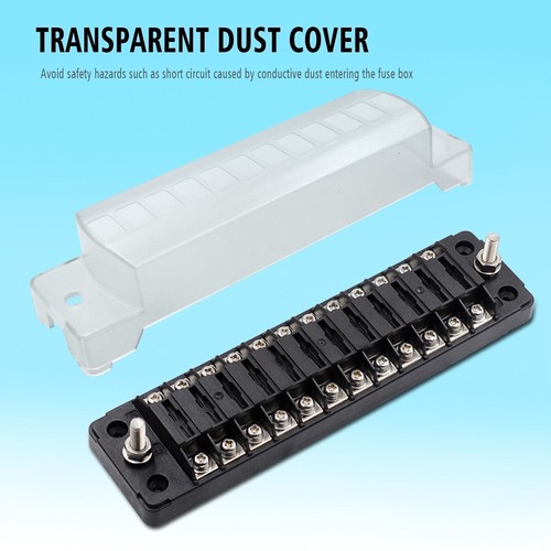 12 Ways Blade Fuse 32V 75A Car Boat Fuse Box Holder W/ Power Panel Board Camper - Picture 3 of 15