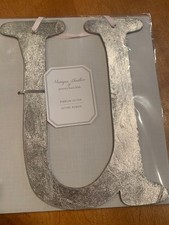Decorative Letter U Monique Lhuillier Pottery Barn Wood/Silver - New
