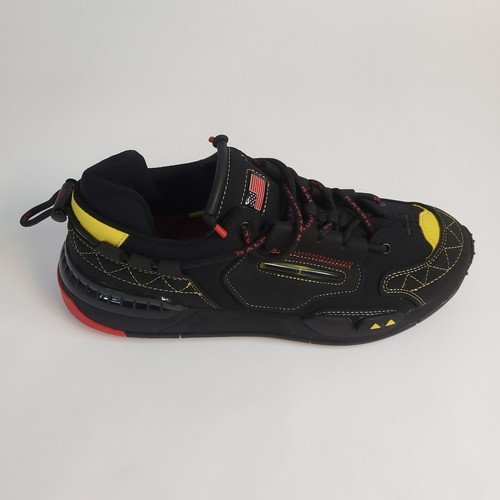 Polo Ralph Lauren Sport PS200-SK-LTL Black Yellow Red Sneakers US Mens Size 10.5 - Picture 2 of 12