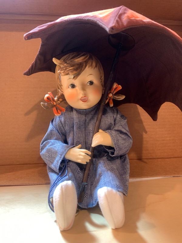 1987 Goebel Porcelain and Fabric Girl with Umbrella