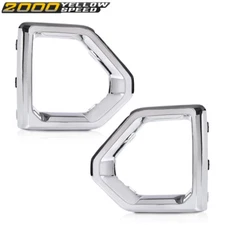 Front Fog Light Outer Bezel Cover Chrome Fit For GMC Sierra 2019-2021 Denali SLT