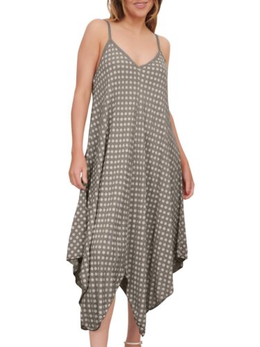 Maxi vestido de verano italiano con tirantes estampado de playa con cuello en V sin mangas para mujer - Imagen 69 de 253