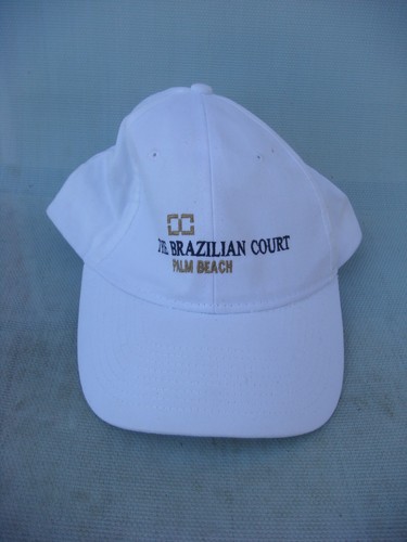 Brazilian Court Hotel Palm Beach, Florida White Adjustable Baseball Cap NWOT