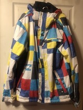 Ladies Billabong Multicoloured Colourful Ski Style Jacket Hooded Size S