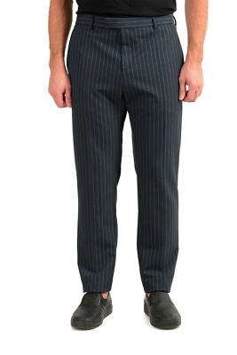 Pantaloni Slim Fit A Righe Flat Front Hugo Boss Uomo US 32R IT 48