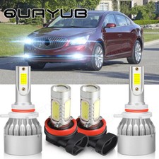 For Buick LaCrosse 2014 2015 2016 6000K 4X LED Headlight Fog Light Bulbs Combo