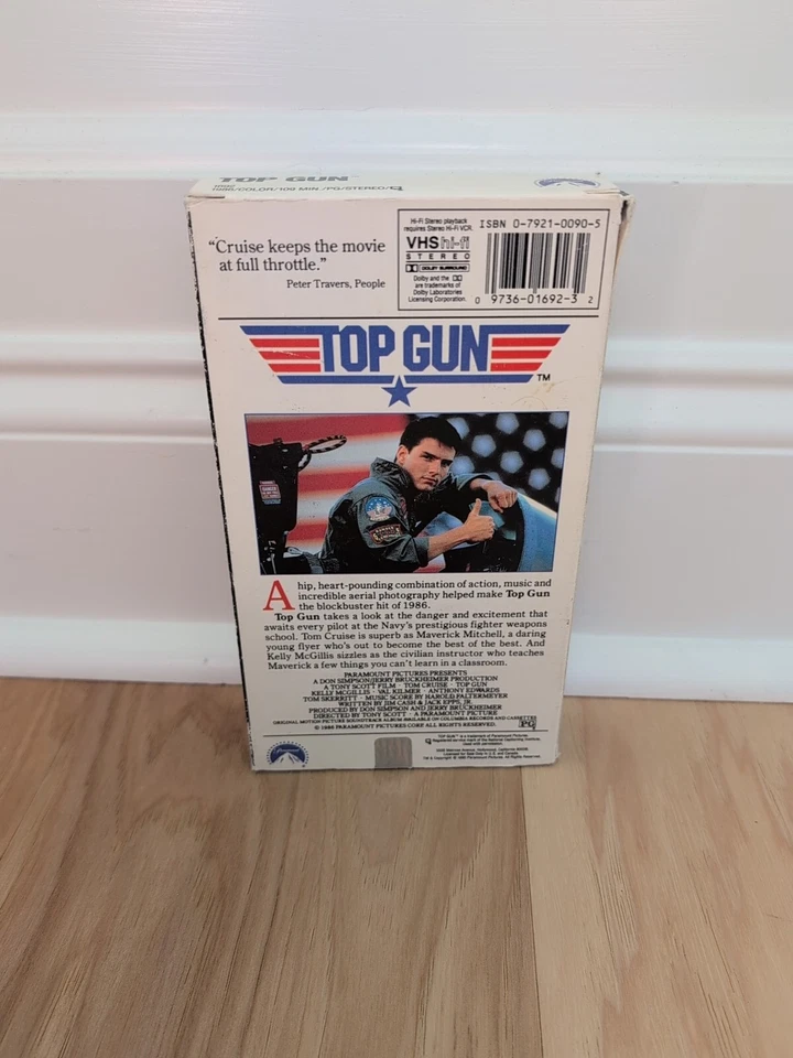 1st Release Top Gun VHS 1986 VHS Movie Tape HI FI STEREO Paramount - Image 3 of 4