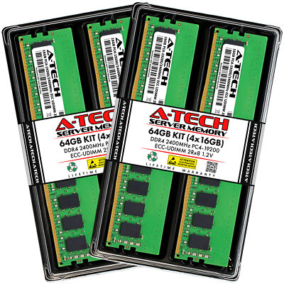 64GB 4x 16GB PC4-2400 ECC UDIMM Supermicro MBD-B2SC1-CPU Memory RAM