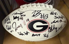 2025 GEORGIA BULLDOGS TEAM SIGNED LOGO FOOTBALL W/COA GUNNER STOCKTON + FRAZIER