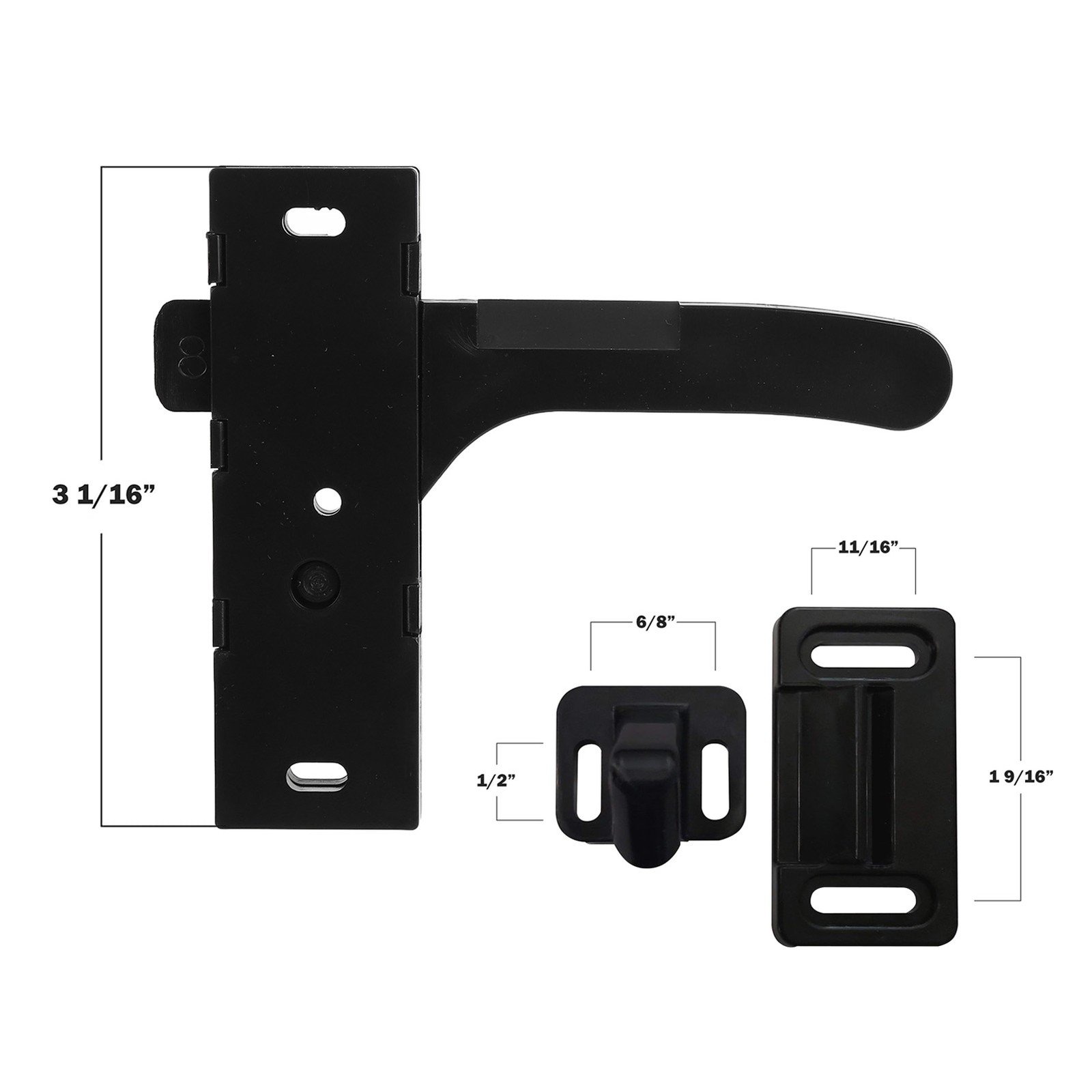 .RV Screen Door Latch With Screws Right Hand Door Handle Latch Kit For Camping